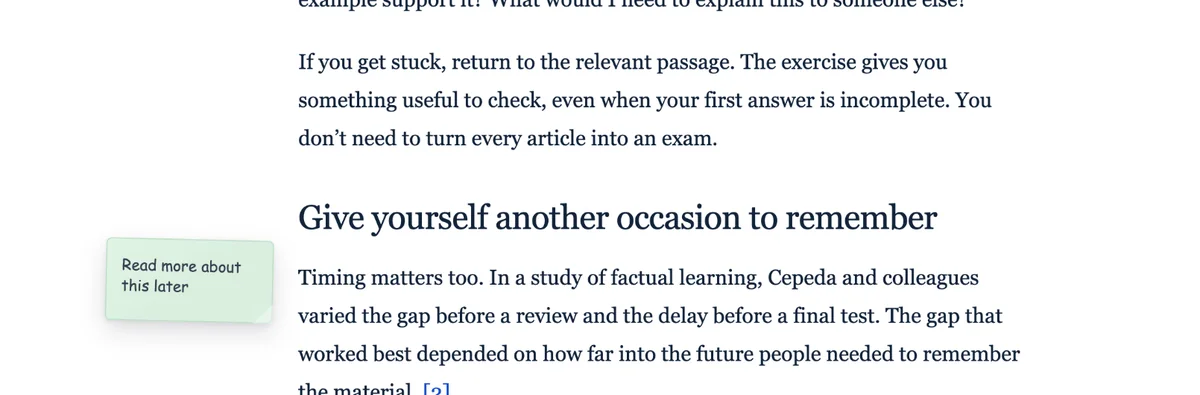 Several sticky notes positioned around a webpage